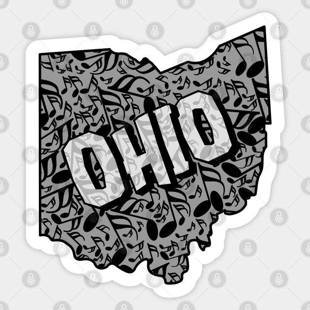 Ohio Music Notes Ohio Sticker TeePublic